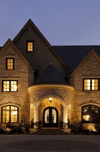 Exterior of a Mansion at Night