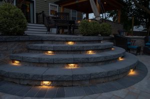 stone step lighting
